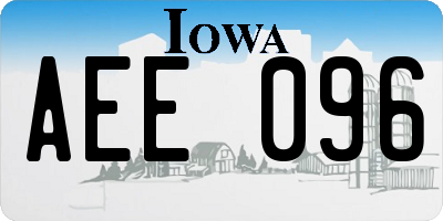 IA license plate AEE096