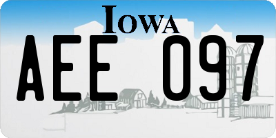 IA license plate AEE097