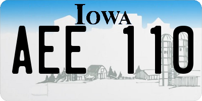 IA license plate AEE110