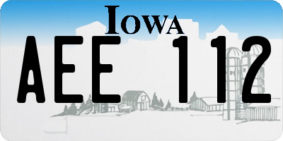 IA license plate AEE112
