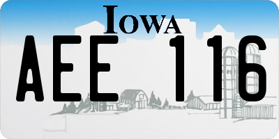 IA license plate AEE116