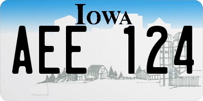 IA license plate AEE124