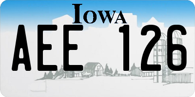 IA license plate AEE126