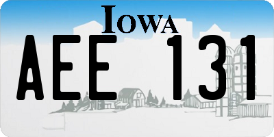 IA license plate AEE131