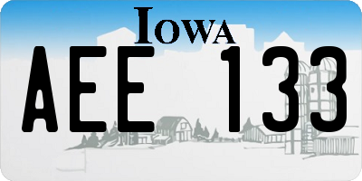 IA license plate AEE133