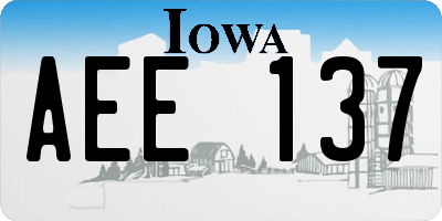 IA license plate AEE137