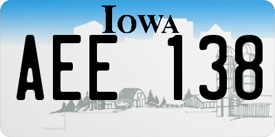 IA license plate AEE138
