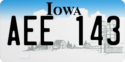 IA license plate AEE143