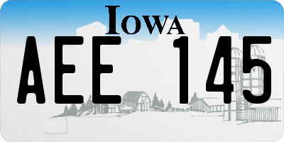 IA license plate AEE145