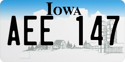 IA license plate AEE147