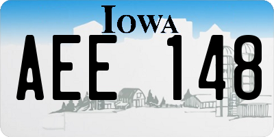 IA license plate AEE148
