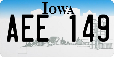 IA license plate AEE149