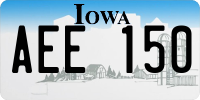 IA license plate AEE150