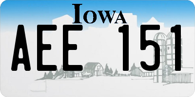 IA license plate AEE151