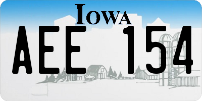 IA license plate AEE154