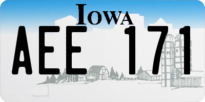 IA license plate AEE171