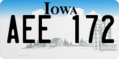 IA license plate AEE172