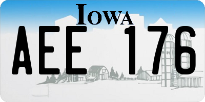 IA license plate AEE176