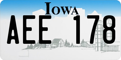 IA license plate AEE178