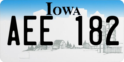 IA license plate AEE182