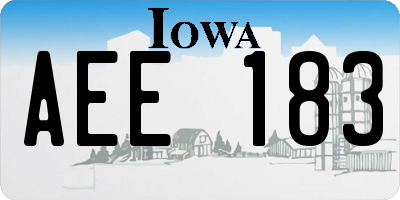 IA license plate AEE183