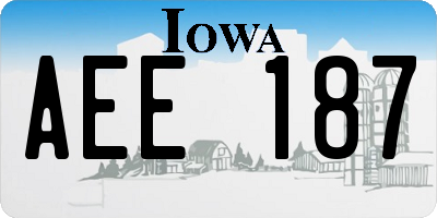 IA license plate AEE187