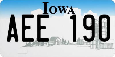 IA license plate AEE190