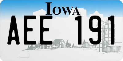 IA license plate AEE191