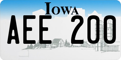 IA license plate AEE200
