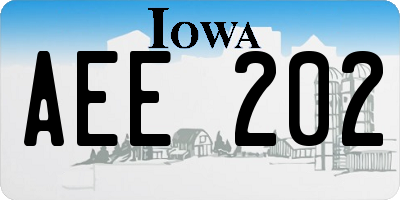 IA license plate AEE202