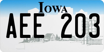 IA license plate AEE203