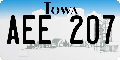 IA license plate AEE207