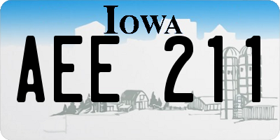 IA license plate AEE211