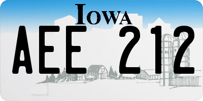 IA license plate AEE212