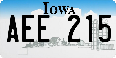 IA license plate AEE215
