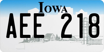 IA license plate AEE218