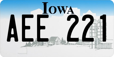 IA license plate AEE221
