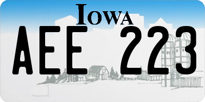 IA license plate AEE223