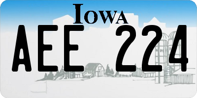 IA license plate AEE224