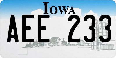 IA license plate AEE233