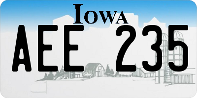 IA license plate AEE235
