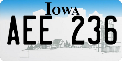 IA license plate AEE236