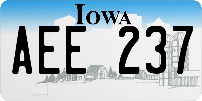 IA license plate AEE237