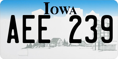 IA license plate AEE239