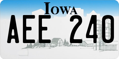 IA license plate AEE240