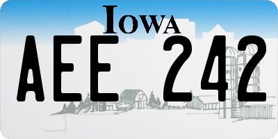 IA license plate AEE242