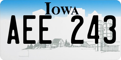 IA license plate AEE243