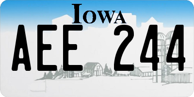 IA license plate AEE244