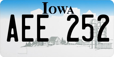 IA license plate AEE252