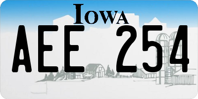 IA license plate AEE254